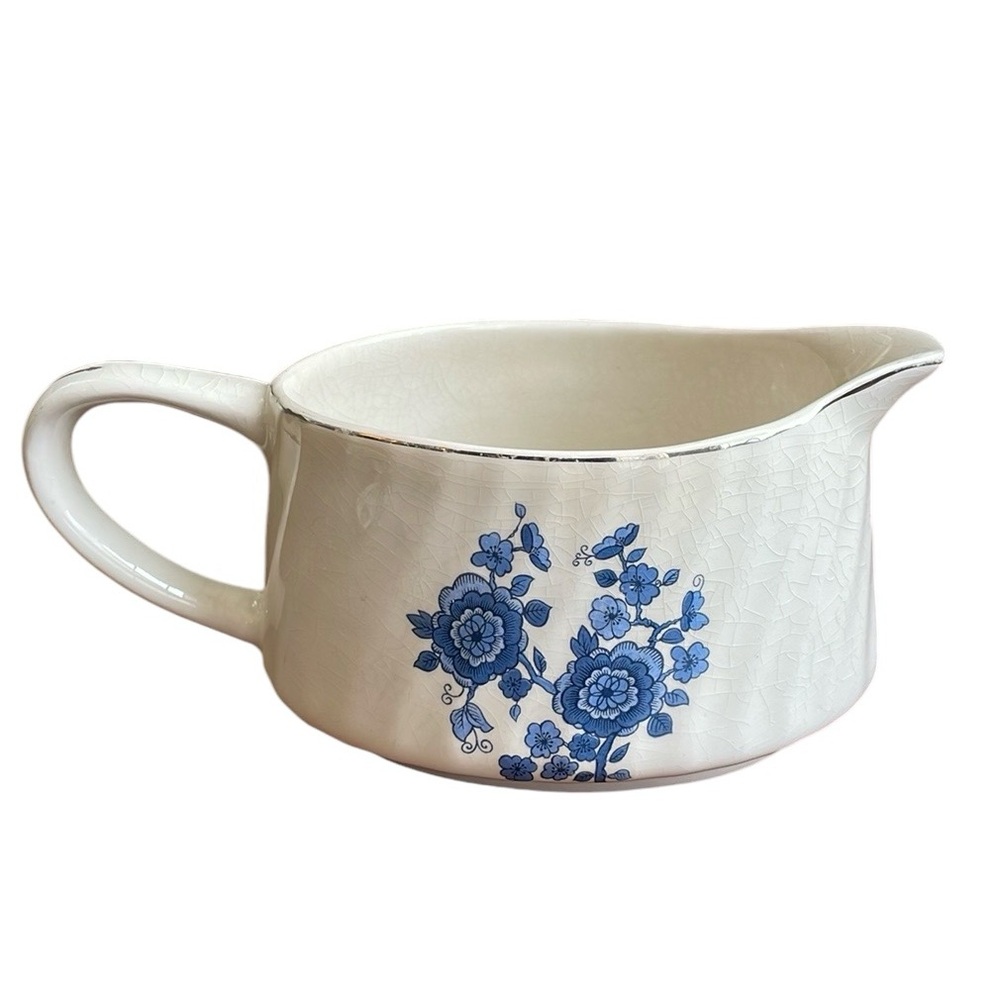 Royal Blue Ironstone by Enoch Wedgwood Creamer Bowl Made in England 6.5”